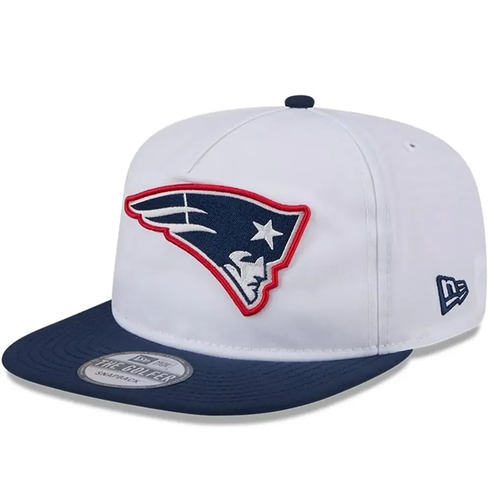 New England Patriots New Era 2024 Training Camp Golfer Snapback Cap White Navy